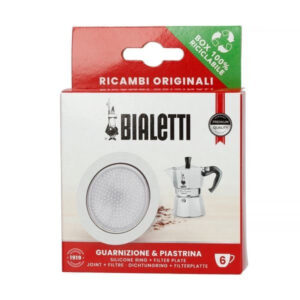 Bialetti - Uszczelka (3 szt.) + sitko do kawiarek aluminiowych Bialetti 6tz